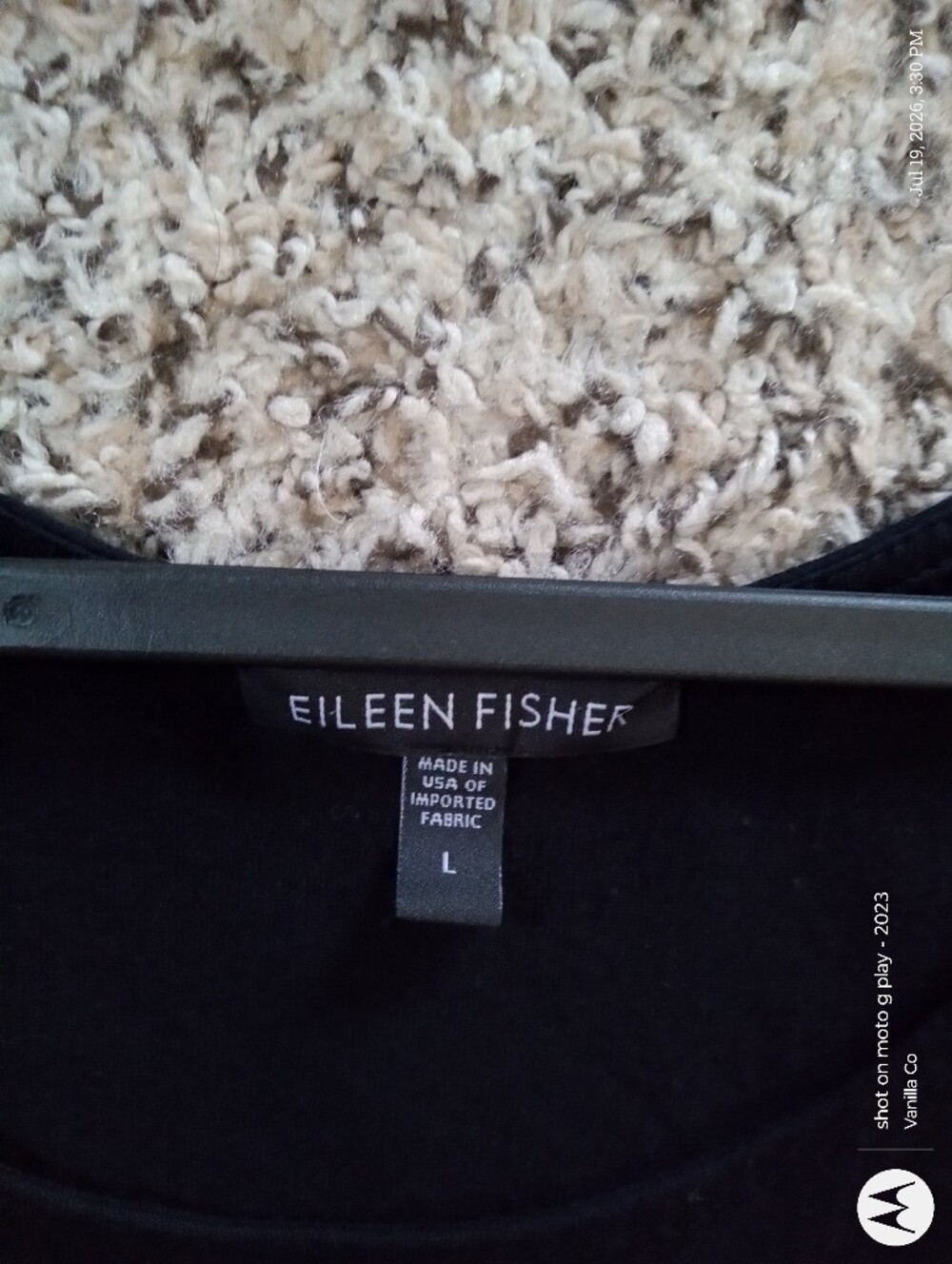 Eileen Fisher Jersey Scoop Neck Tunic Black Large - Picture 5 of 12